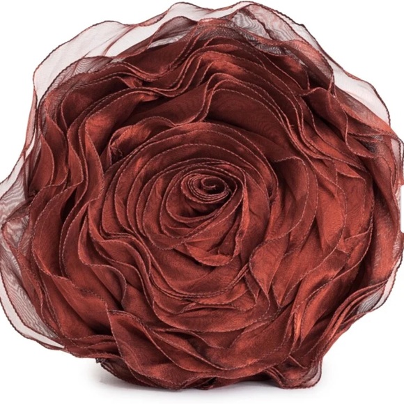 Hayley Rose Chiffon Decorative Throw Pillow With Filler, 16" Round, Copper - Picture 3 of 8